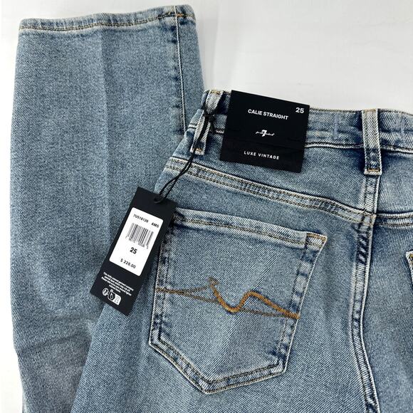 7 For All Mankind Women's Amuse Me Luxe Vintage Calie Straight Ankle Jeans 25 - Picture 9 of 16